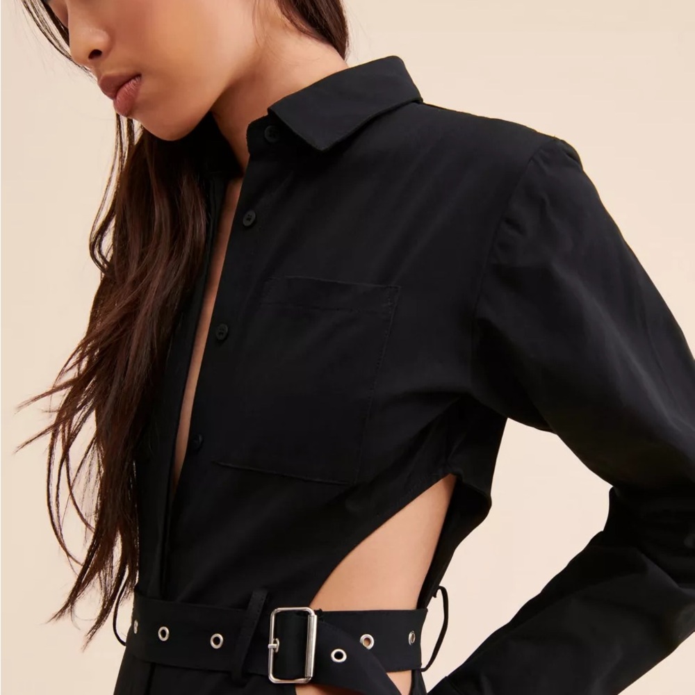 The Ragged Priest Midnight Cutout Coveralls Free People Size 6 NWT - Picture 4 of 9